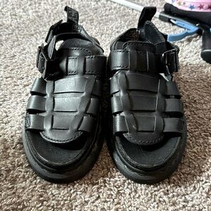 Black doc marten fisherman sandals women’s size 8